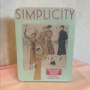 Simplicity Pattern Book collectors tin- Vintage Fashion Designs